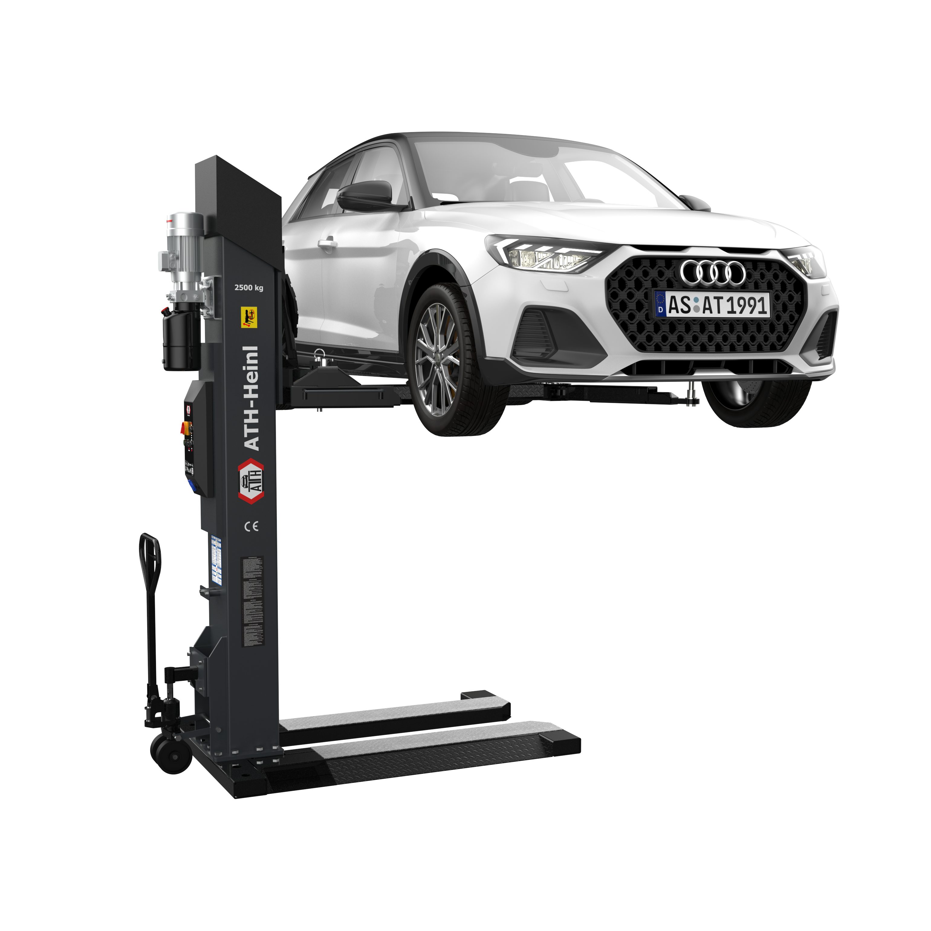 ATH-Heinl Wagenheber ATH Single Lift 25M 1 Säulen KFZ Hebebühne Einsäulenhebebühne Mobil, max. Hubhöhe: 1870 cm