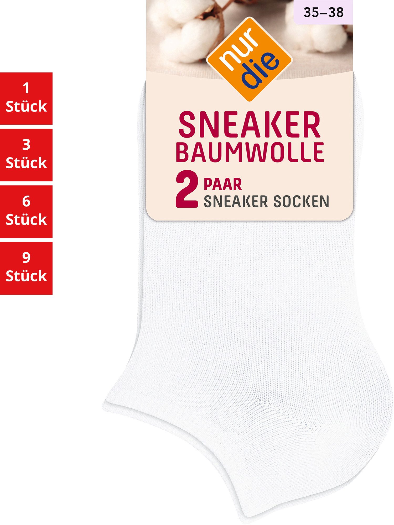 Nur Die Sneakersocken Baumwolle Damen (1er/3er/6er/9er Pack, 6-Paar) Sneaker-socken füsslinge füßlinge