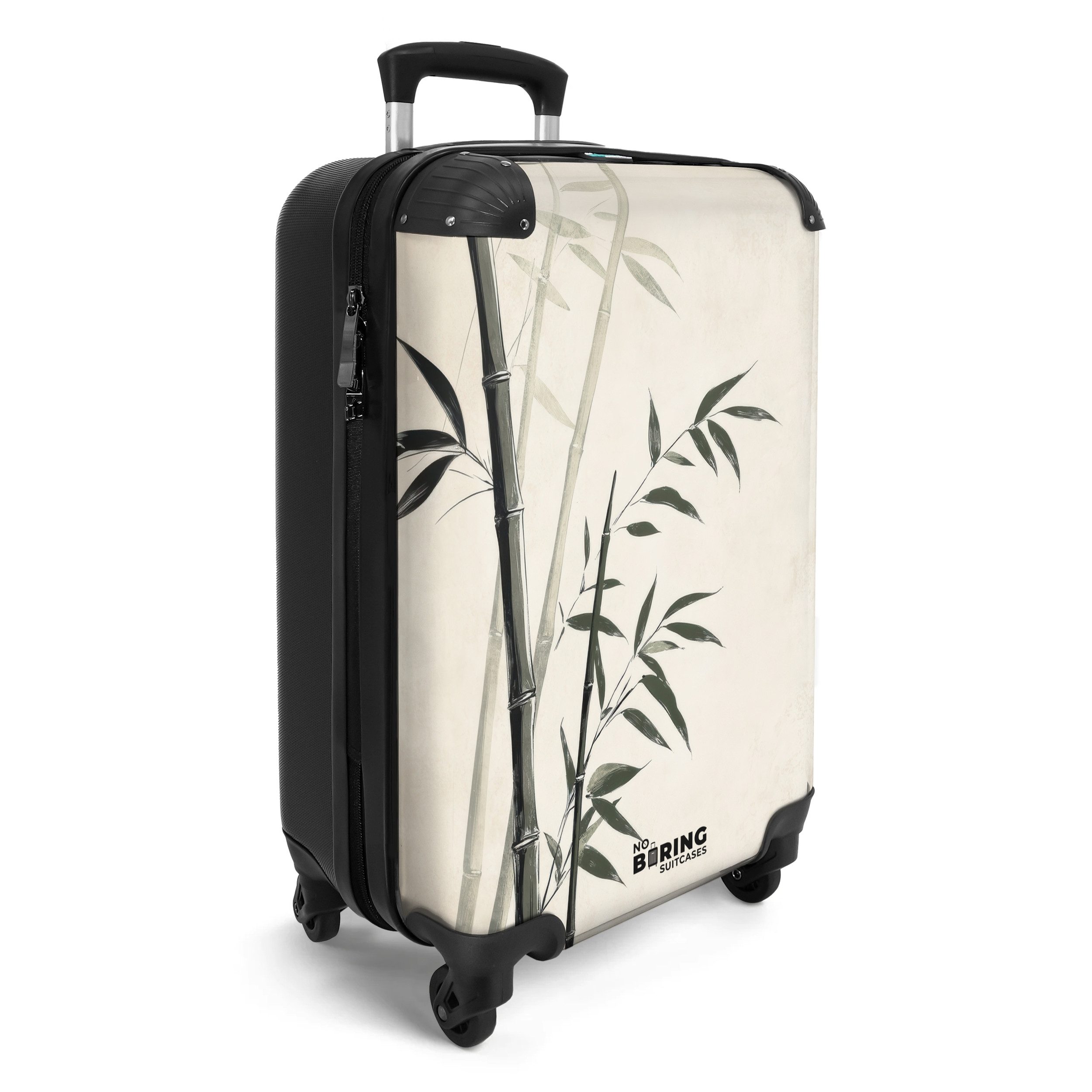 NoBoringSuitcases.com© Hartschalen-Trolley Bambus-Illustration auf cremefar günstig online kaufen
