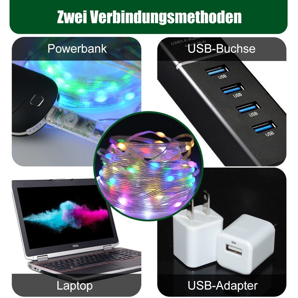 JOYOLEDER Lichterkette Dekolicht Smart LED lichtschlauch, Weihnachtsdeko Garten Party Lichterkette