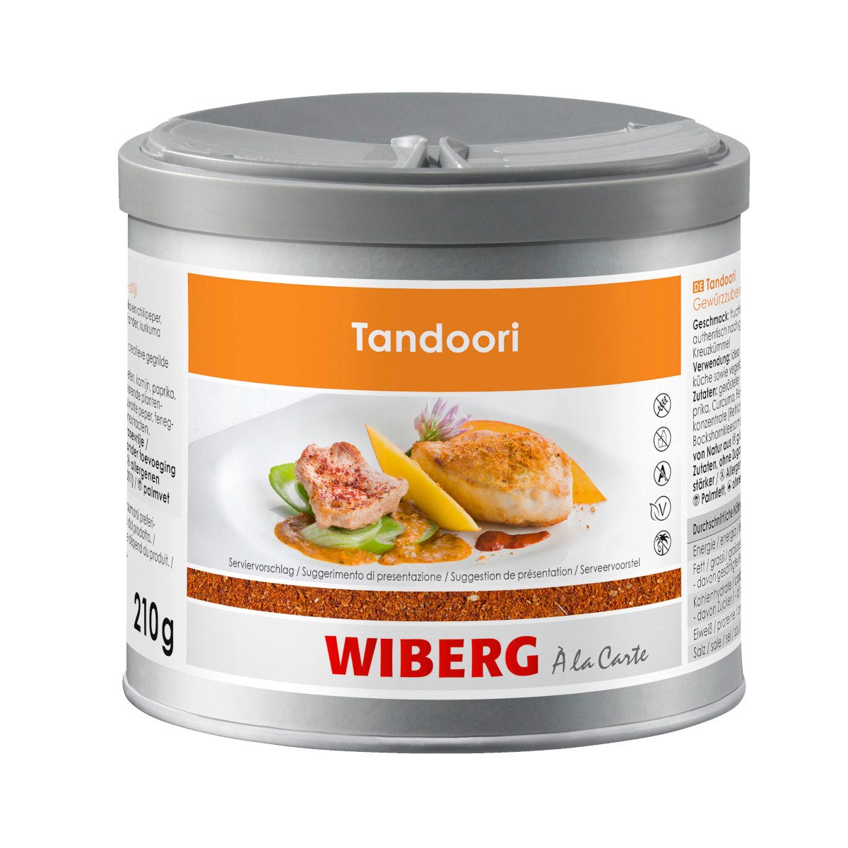 WIBERG Gewürz, Wiberg Tandoori Gewürzzubereitung indischer Art Packung 210g