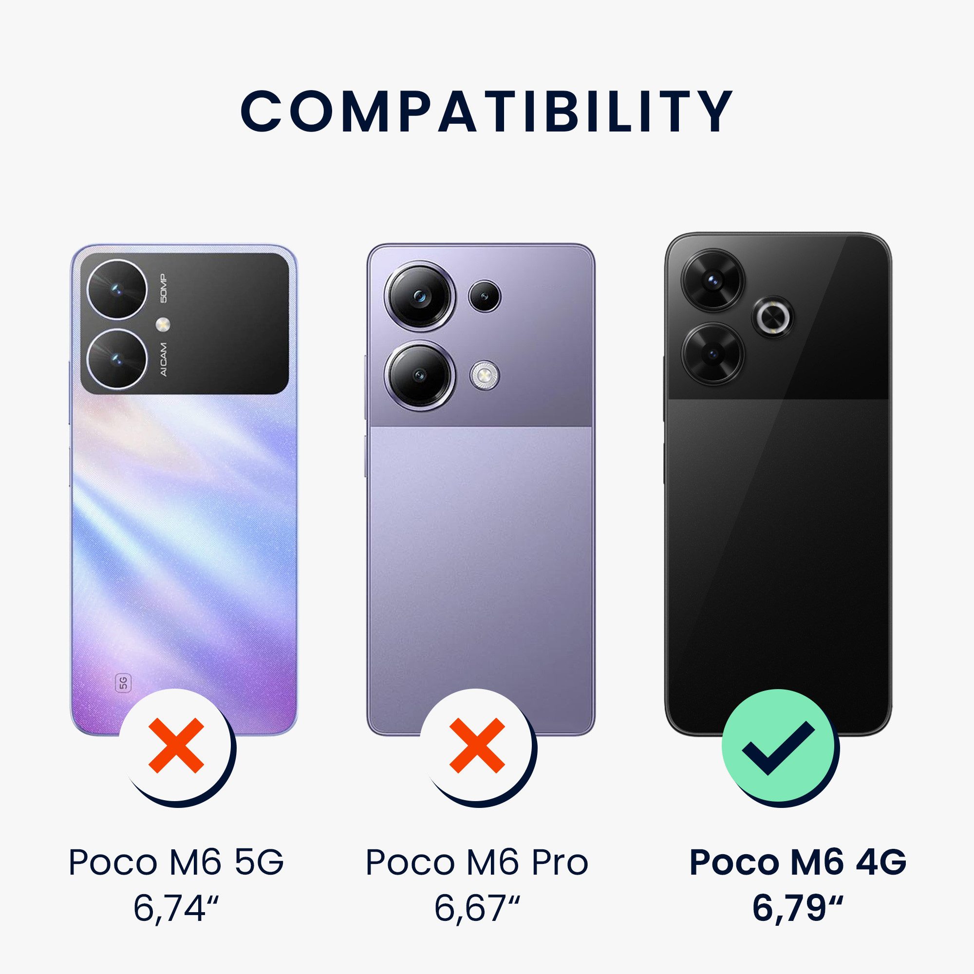 kwmobile Handyhülle Handyhülle für Xiaomi Poco M6 4G Hülle, Weiches Handy Silikon Case - Schutzhülle Cover