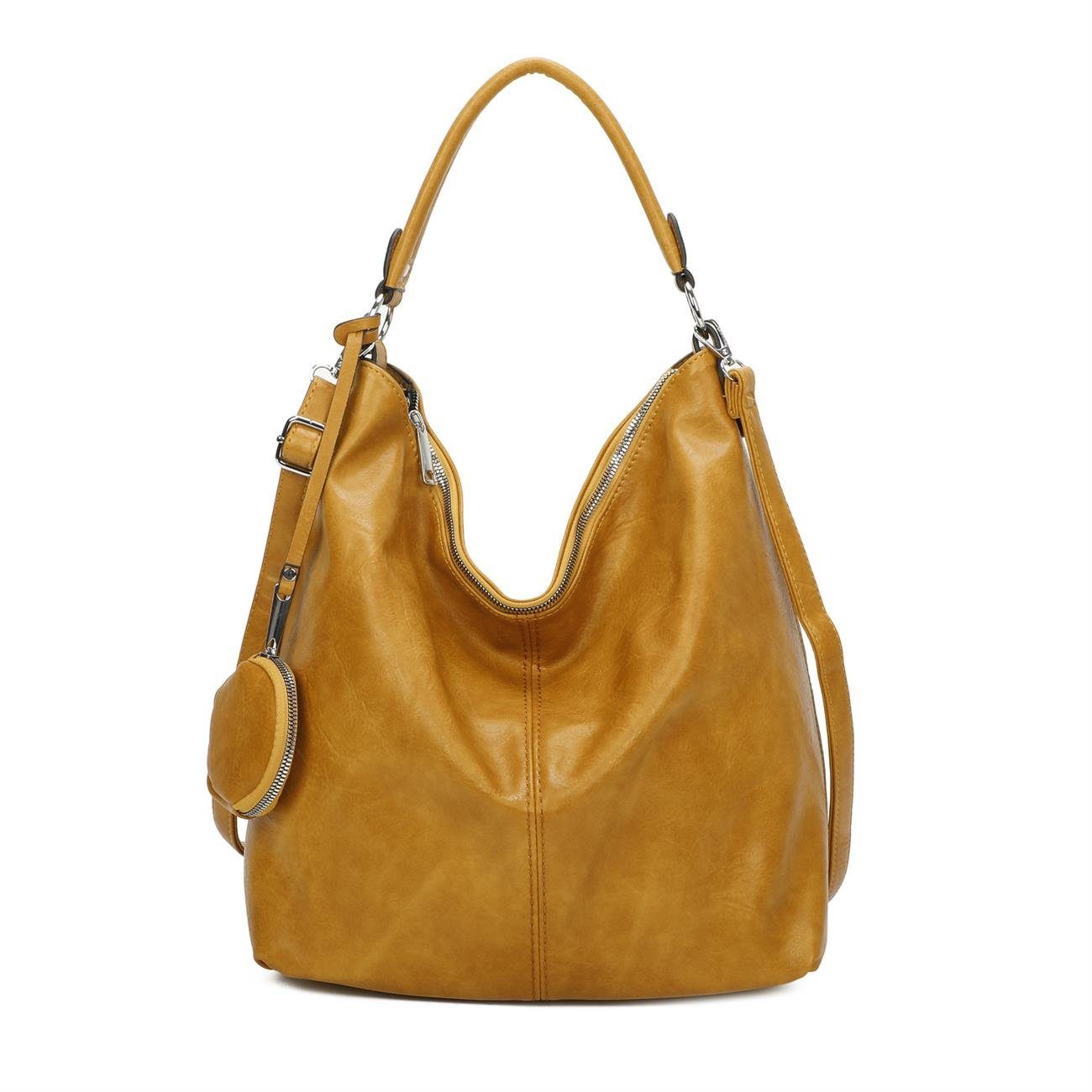 ITALYSHOP24 Schultertasche XXL DAMEN TASCHE SHOPPER Hobo Cross Bag Reisetas günstig online kaufen