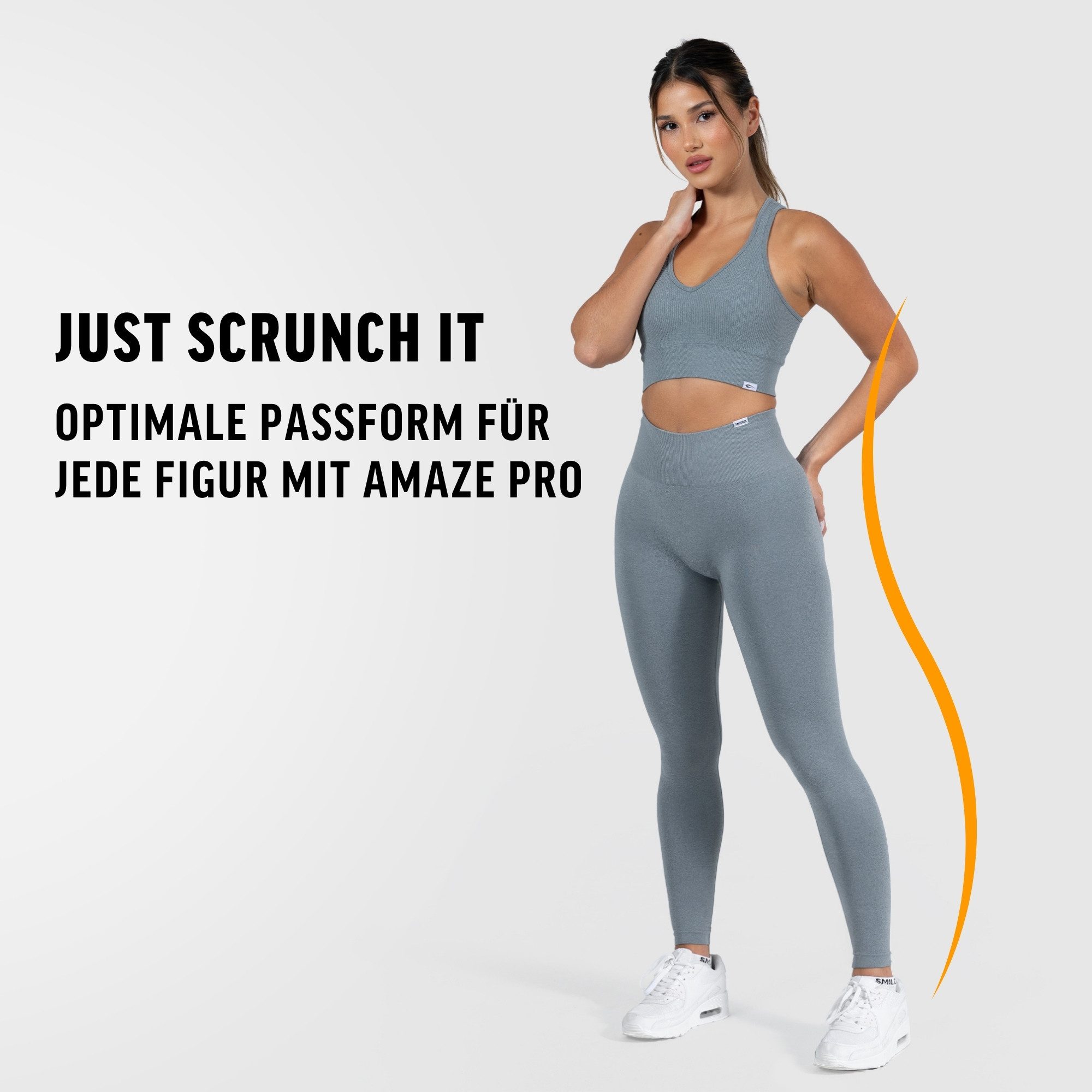 Smilodox Leggings Amaze Scrunch Pro, High Waist Booty Scrunch Yoga & Fitnesshose Shaped Fit Squatproof Push Up Trainingshose Gym Alltag Figurformend