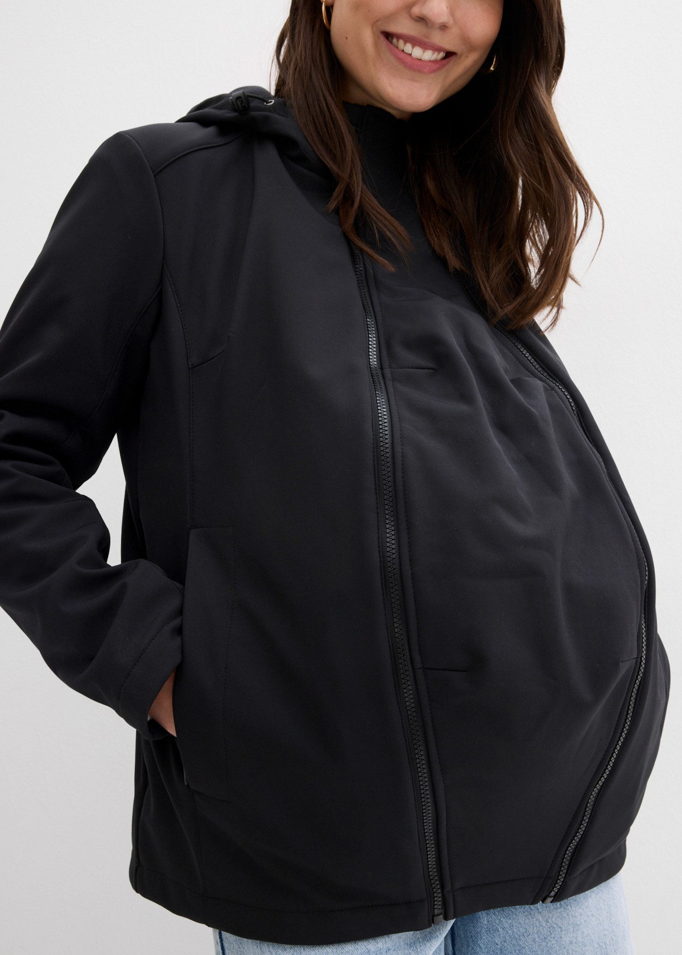 bonprix Umstandsjacke mit zwei Einsätzen für Schwangerschaft und Babytragen, Loose Fit – Bild 2 von 5