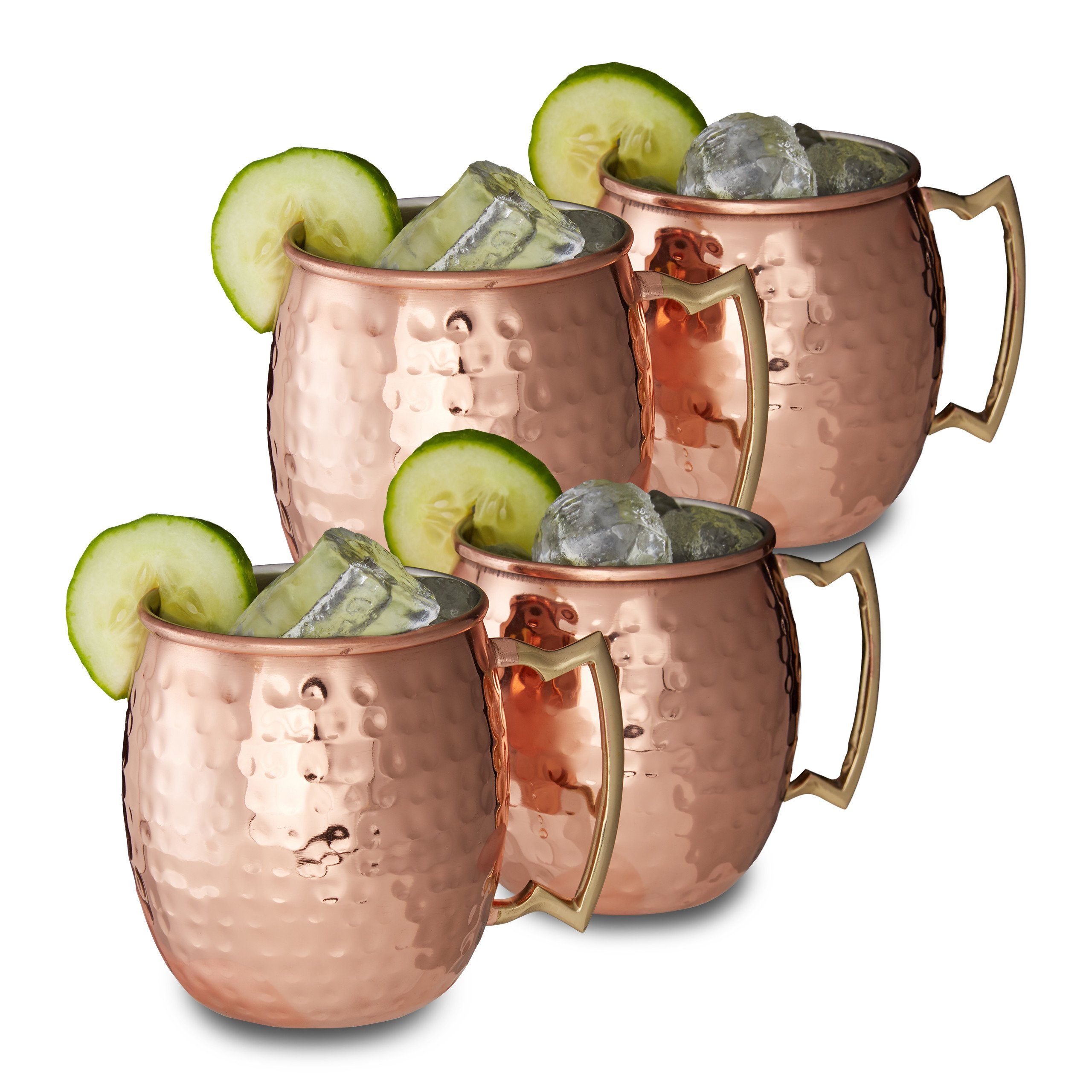 Edelstahl Mule Becher 4er Set, Becher relaxdays Moscow