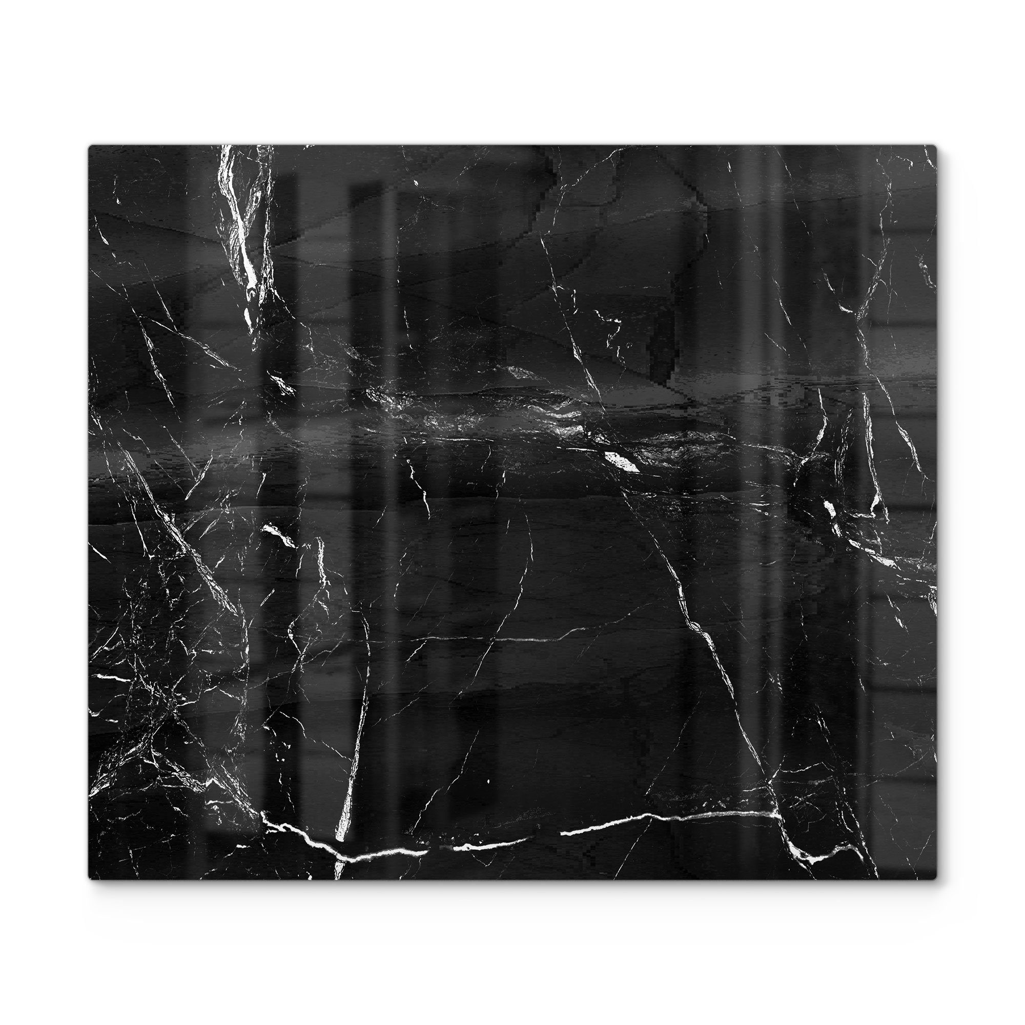 DEQORI Herdblende-/Abdeckplatte 'Marmoradern im Detail', Glas, (1 tlg), Glas Herdabdeckplatte Ceranfeld Herd