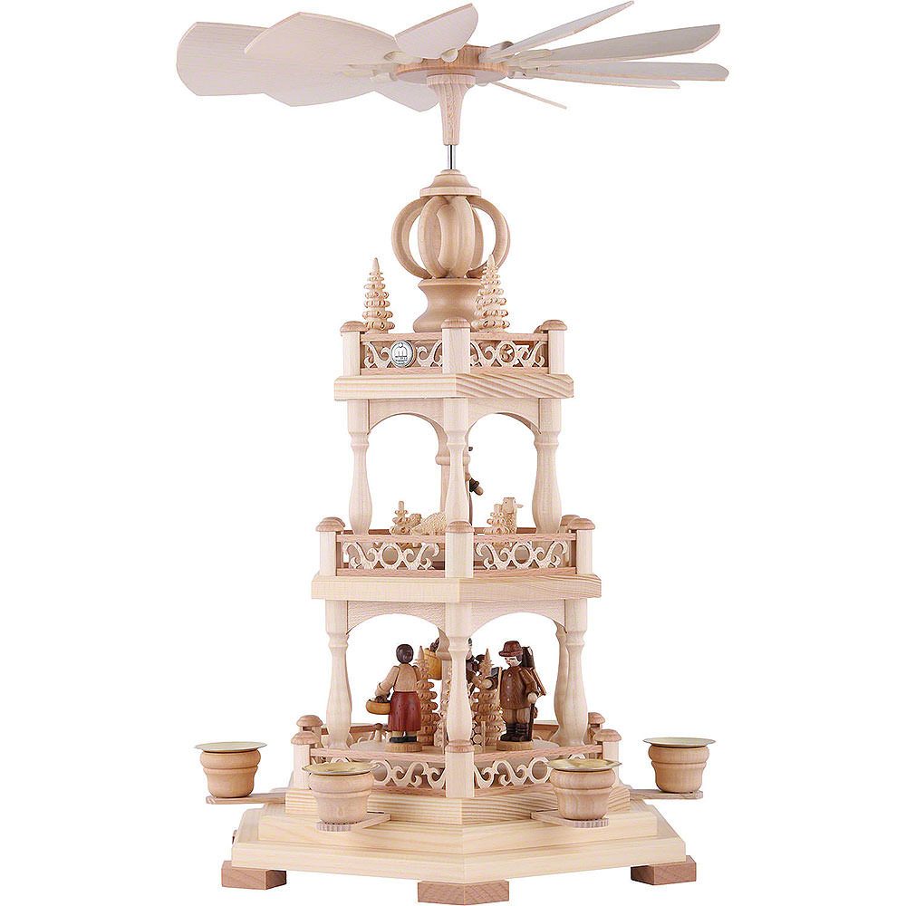 Müller Kleinkunst GmbH Seiffen Weihnachtspyramide 3-stöckige Weihnachtspyramide - Waldmotiv (45cm) von Müller Kleinkunst