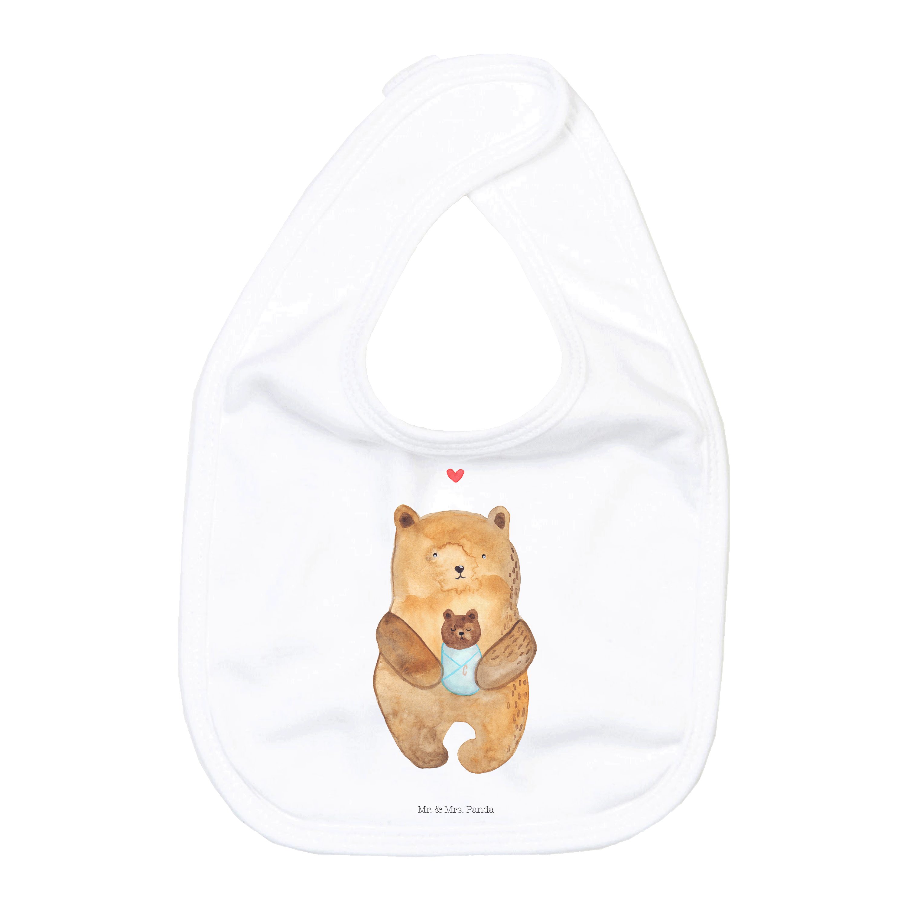 Tragetuch Bär Baby - Weiß - Geschenk, Enkelin, Täufling, Teddybär, Baby Spucktu