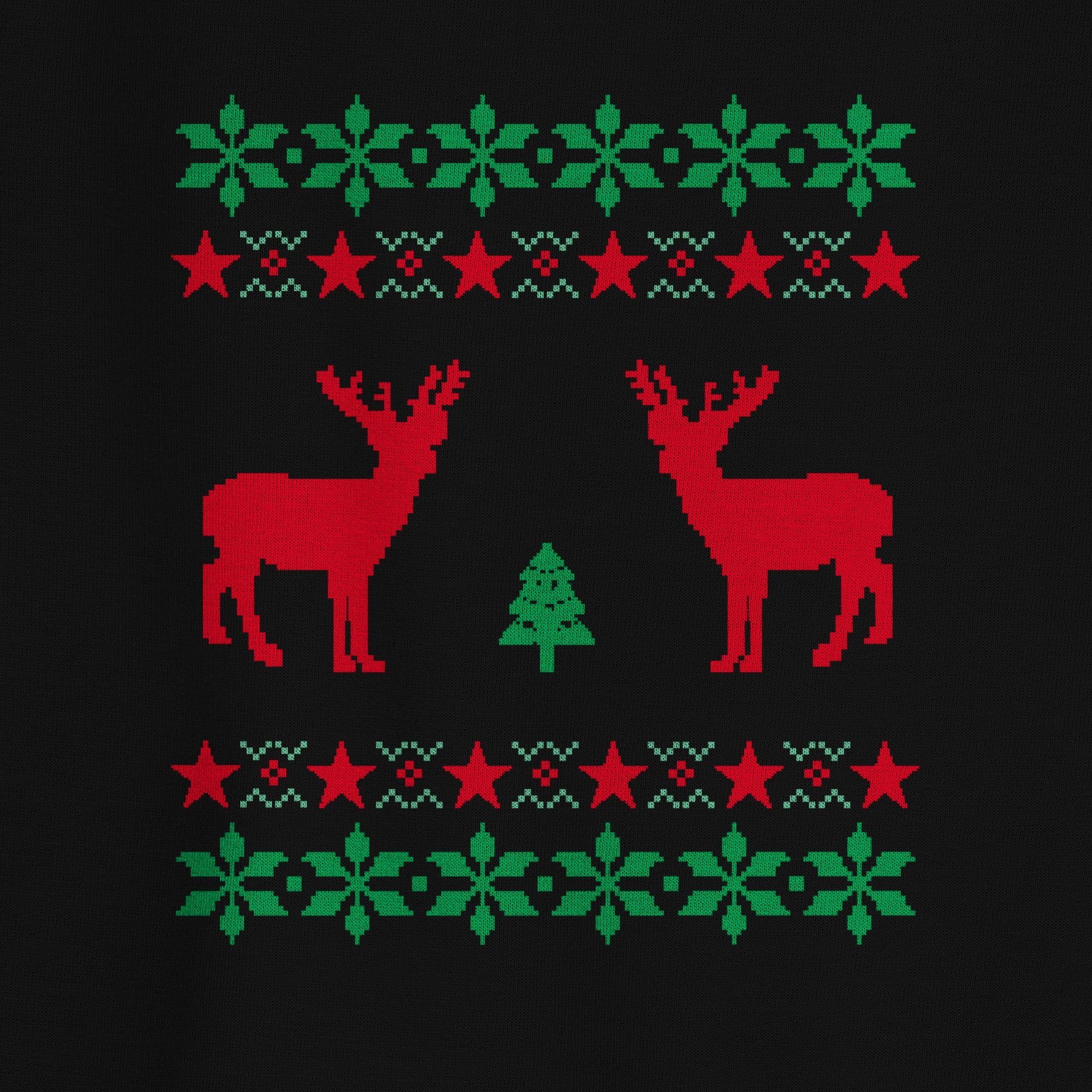 1 Weihachten Shirtracer Pixel (1-tlg) Schwarz Kleidung Norweger Weihnachten Sweatshirt Rentier