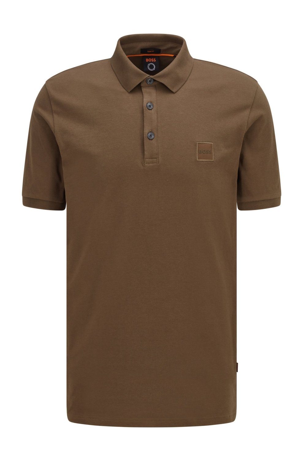 Herren Poloshirts BOSS Poloshirt Slim-Fit Poloshirt aus Stretch-Baumwolle mit Logo-Aufnäher (1-tlg)