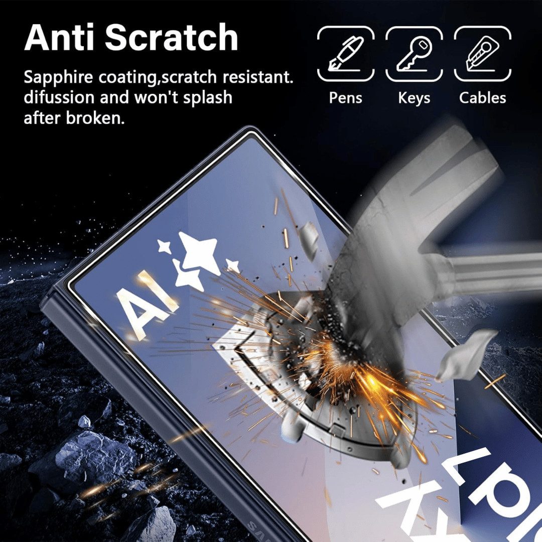 SmartUP Displayschutzglas 6X Schutzglas für Samsung Galaxy Z Fold 7 5G Display Kamera Glasfolie für Samsung Galaxy Z Fold 7 5G, kompletter Rundumschutz