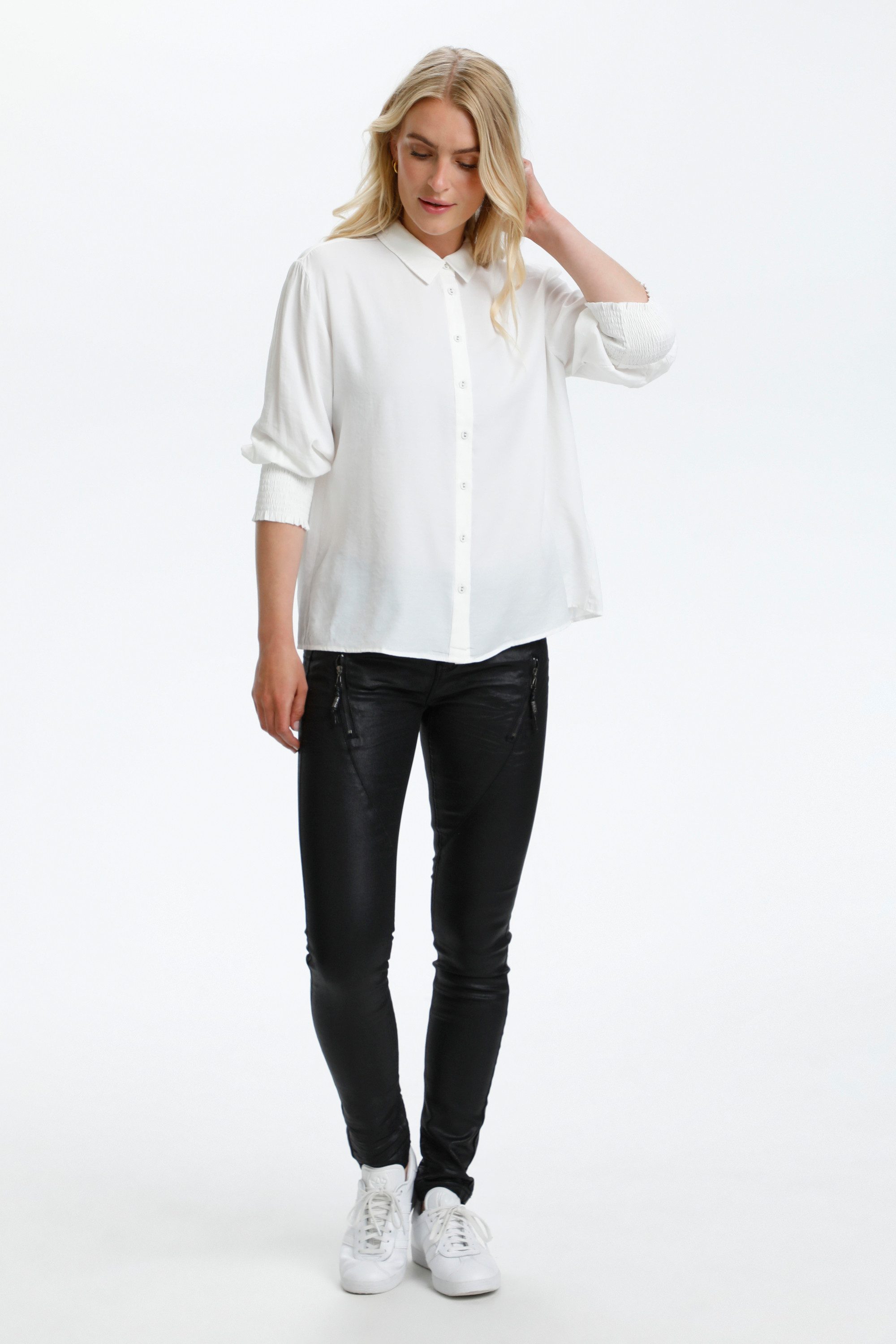 Cream Blusentop Kurzarmhemd NolaCR