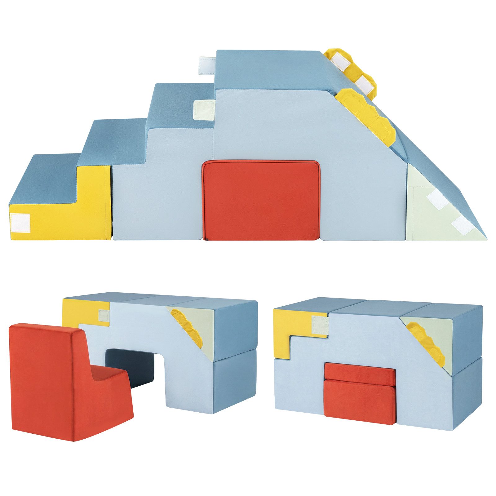 COSTWAY Spielbausteine, Schaumstoff Klettergerüst mit Rutsche & Treppe günstig online kaufen