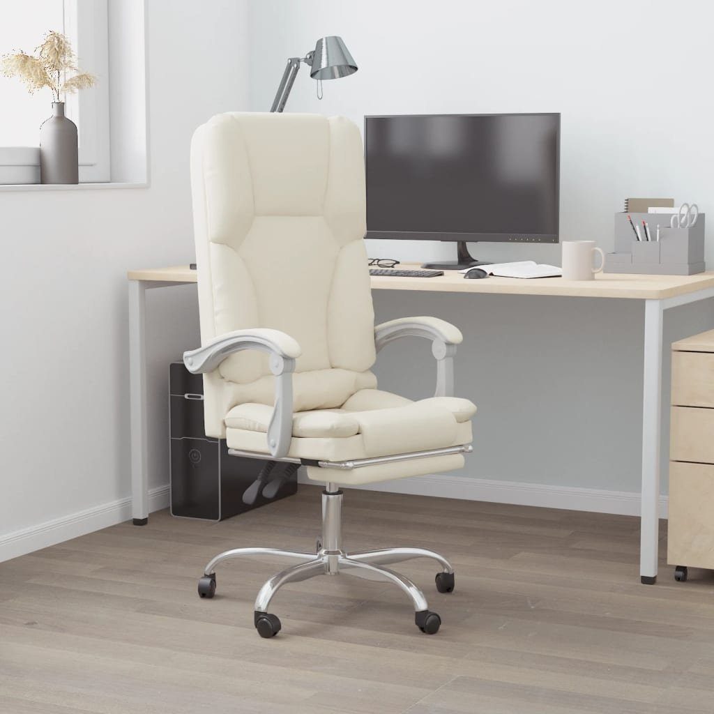 vidaXL Bürostuhl Bürostuhl mit Massagefunktion Creme Kunstleder (1 St)