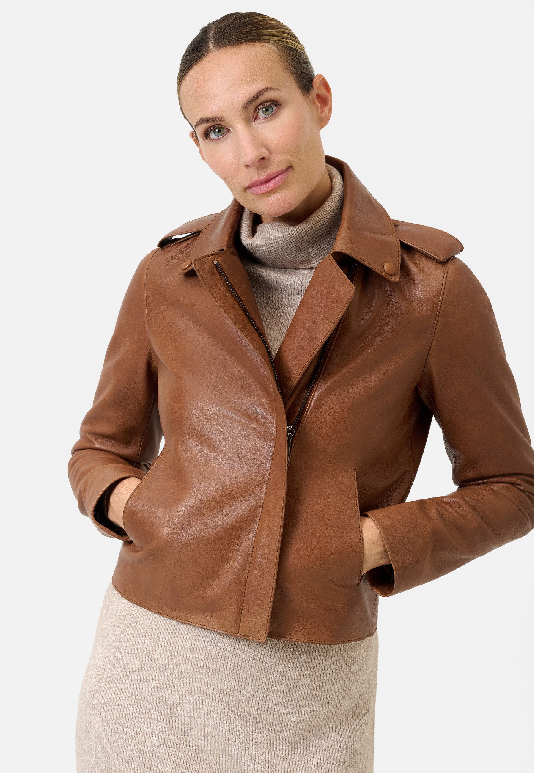 RICANO Lederjacke Juana Lederjacke mit Hemdkragen günstig online kaufen