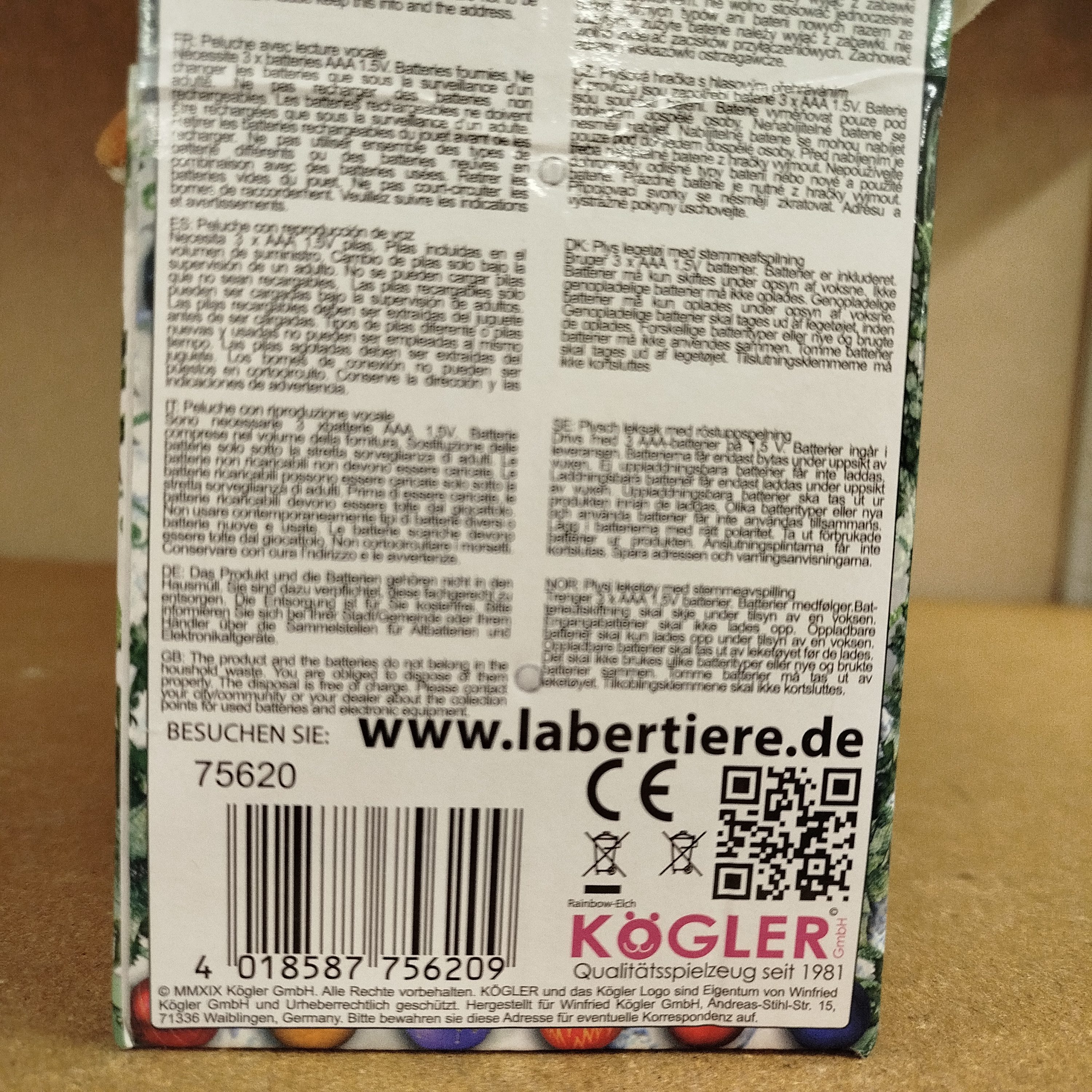 Kögler Kuscheltier Laber-Rentier Kuscheltier mit Sprachwiedergabe