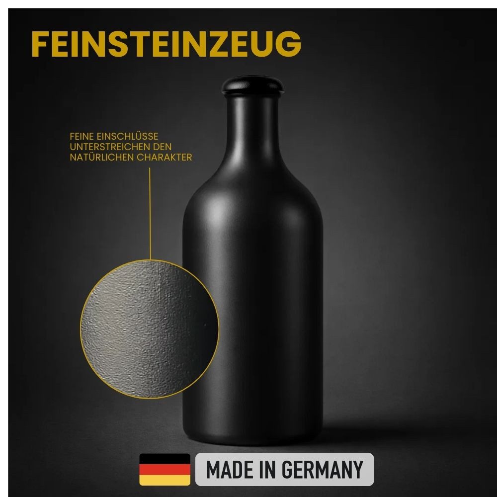 mikken Ölspender Ölflasche Keramik 500 ml Steingut mit Ausgießer und Holzkappe – Bild 3 von 4