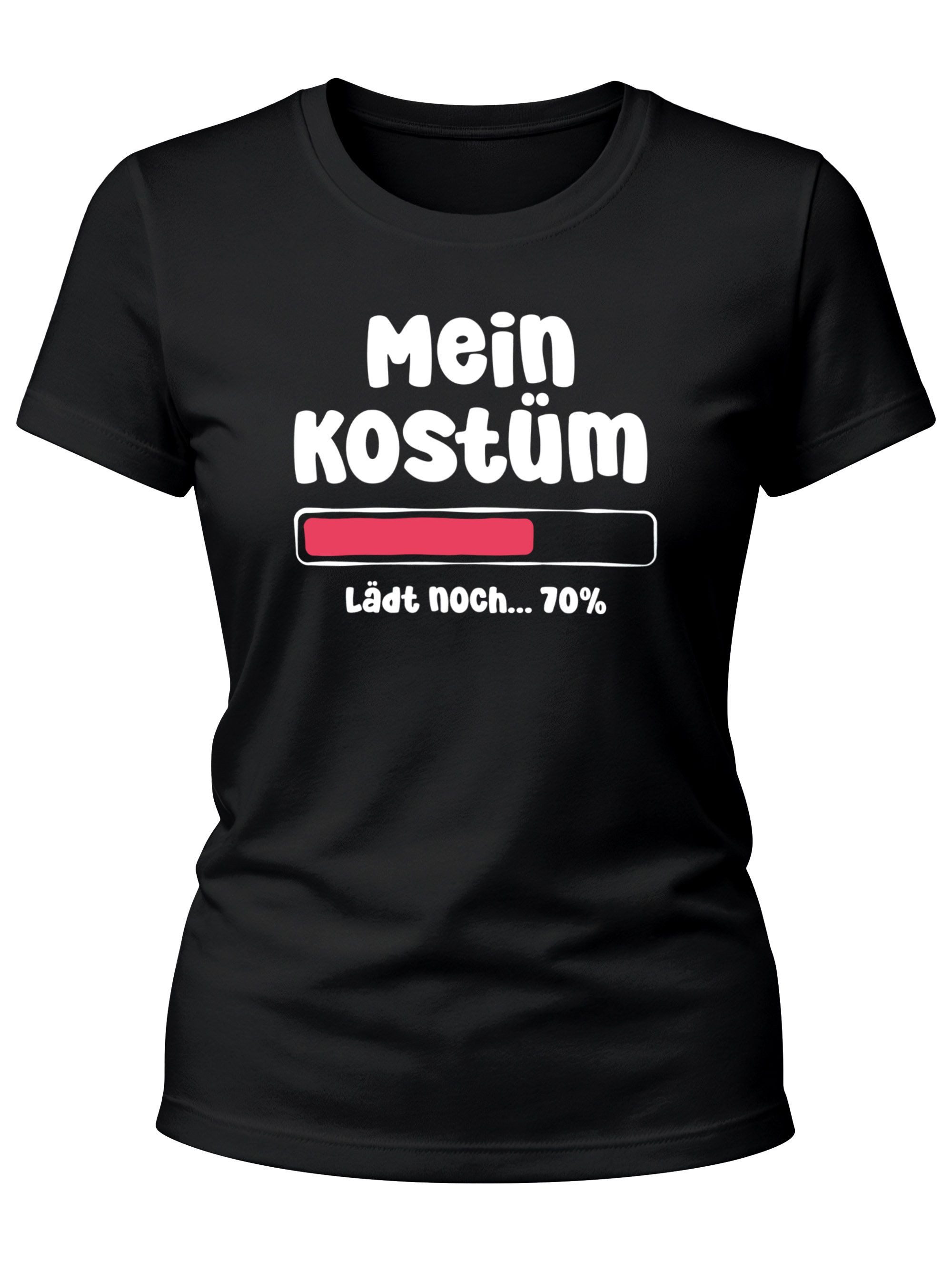 Print-Shirt Damen T-Shirt Fasching Karneval Kostüm-Ersatz Verkleidung Last Minute