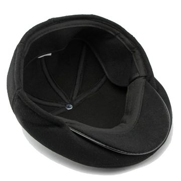 Sporty Flat Cap Winter - warme Schirmmütze mit Ohrenklappen - Herren Schiebermütze