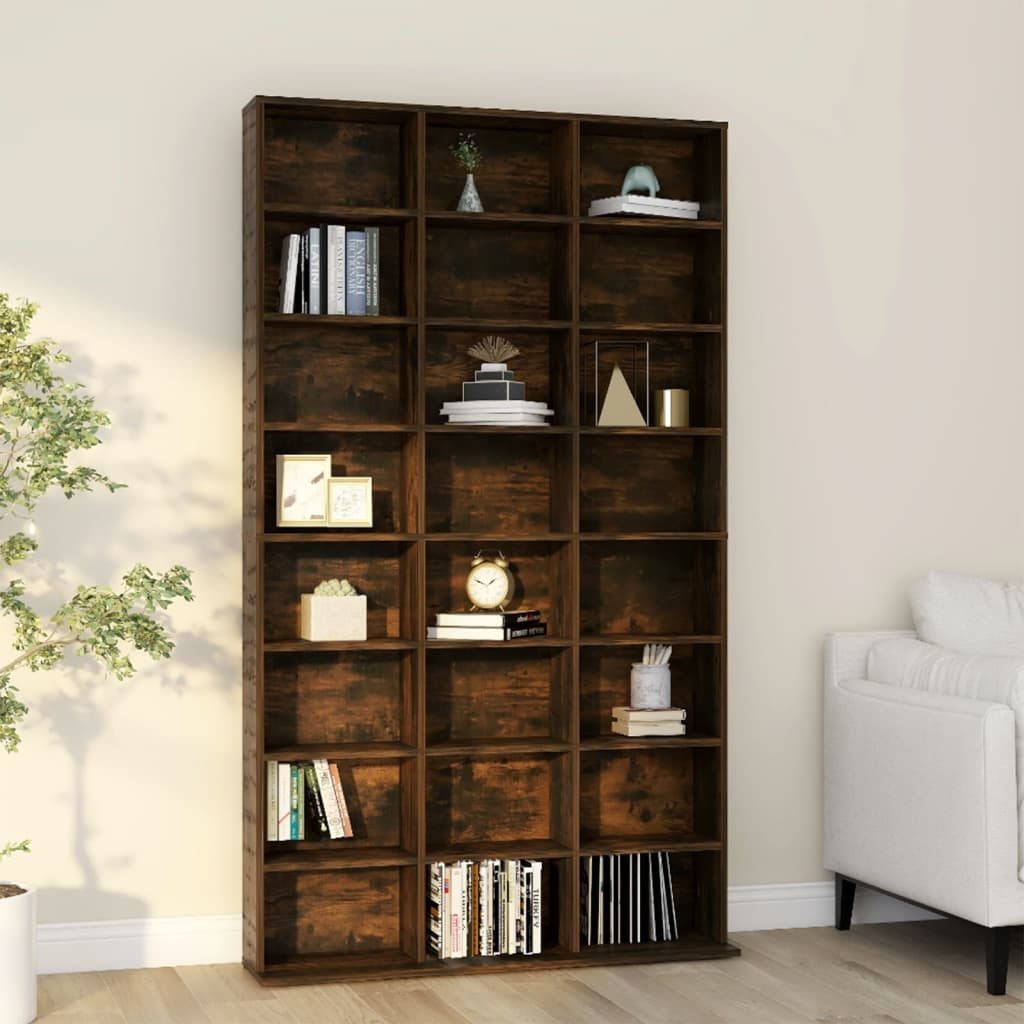 vidaXL Regal, CD-Regal Räuchereiche 102x23x177,5 cm günstig online kaufen
