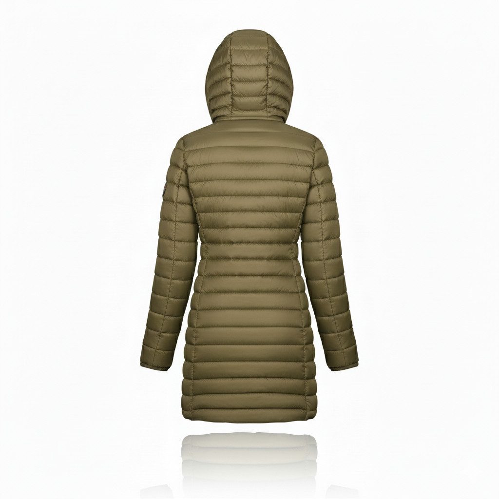 Geographical Norway Steppmantel Hochwertige Outdoorjacke Steppmantel Lange (1-tlg) Outdoor Steppjacke Parka Lange Mit Kapuzenjacke Steppmantel