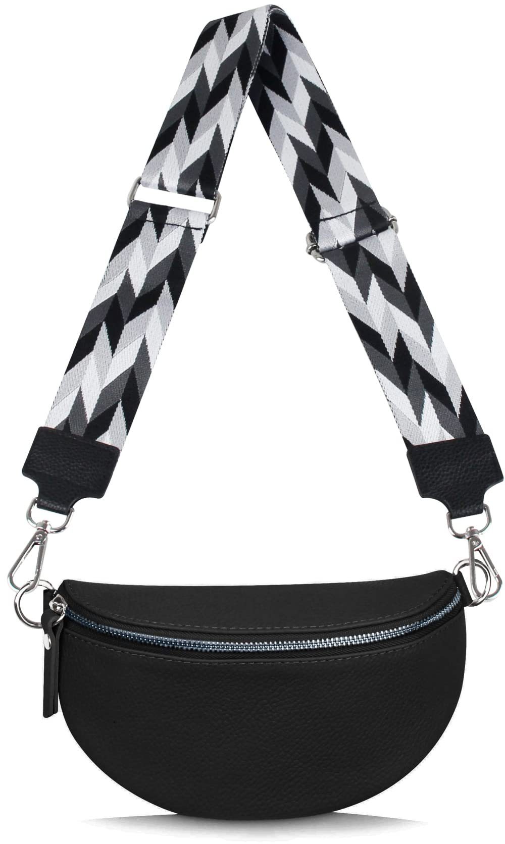 Fomax Schulterriemen 5cm Breit, Längenverstellbar mit Karabiner Farbe Silber, viele Mustern tolle Kombination mit Ihrer Lieblingstaschen