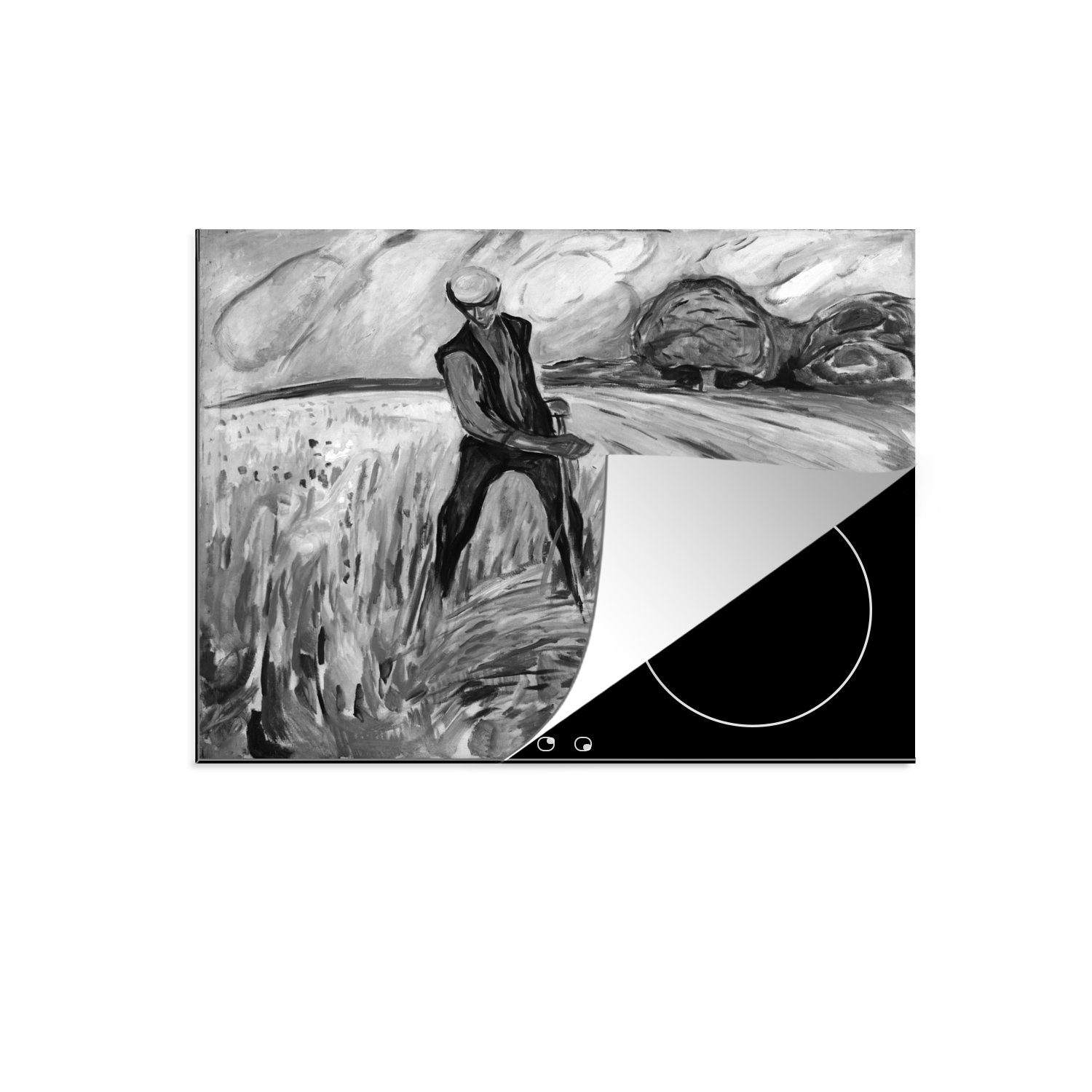MuchoWow Herdblende-/Abdeckplatte Der Heuwender - Edvard Munch, Vinyl, (1 tlg), 60x52 cm, Mobile Arbeitsfläche nutzbar, Ceranfeldabdeckung