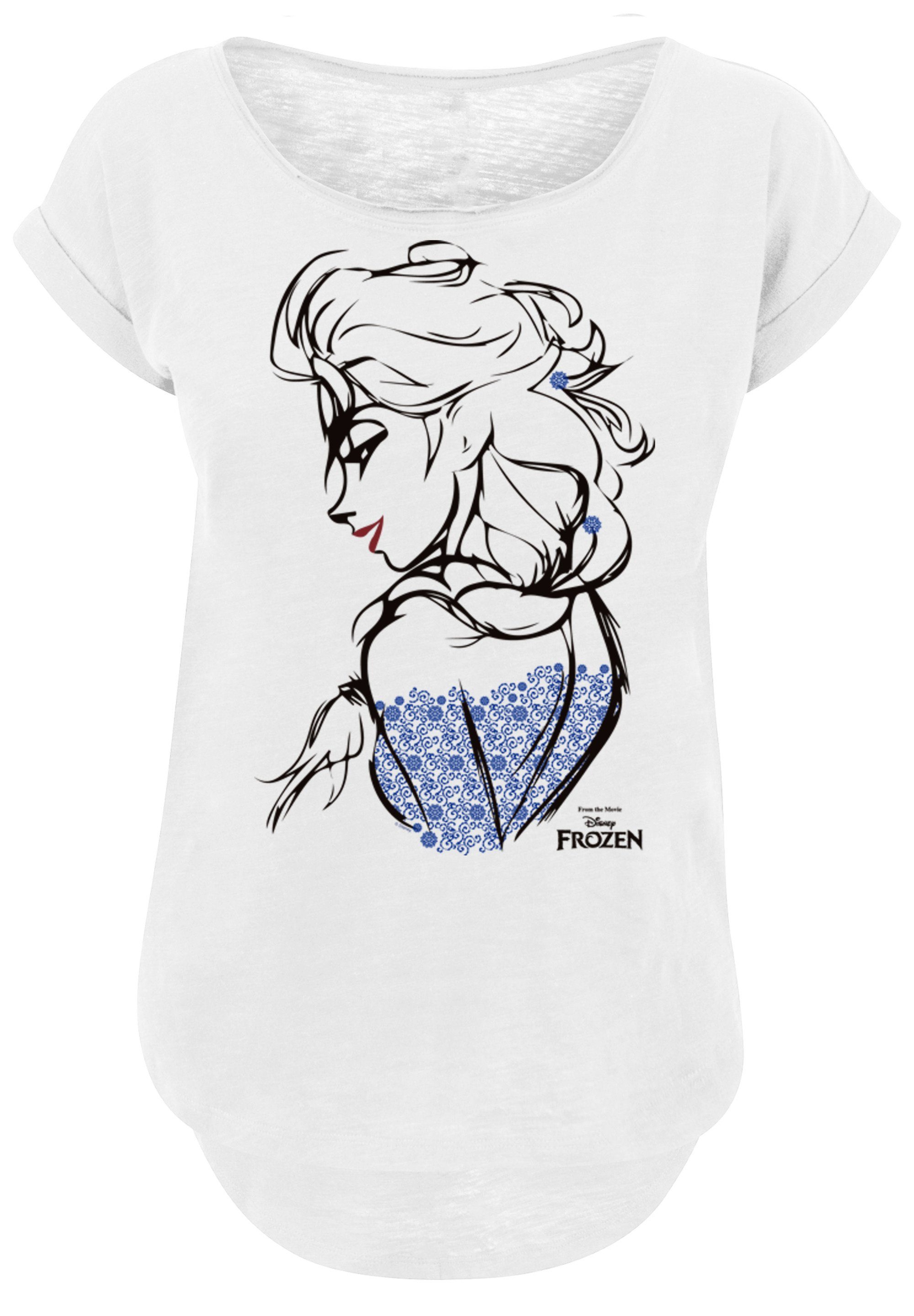 F4NT4STIC T-Shirt Frozen Elsa Sketch Mono Print, Sehr weicher Baumwollstoff  mit hohem Tragekomfort