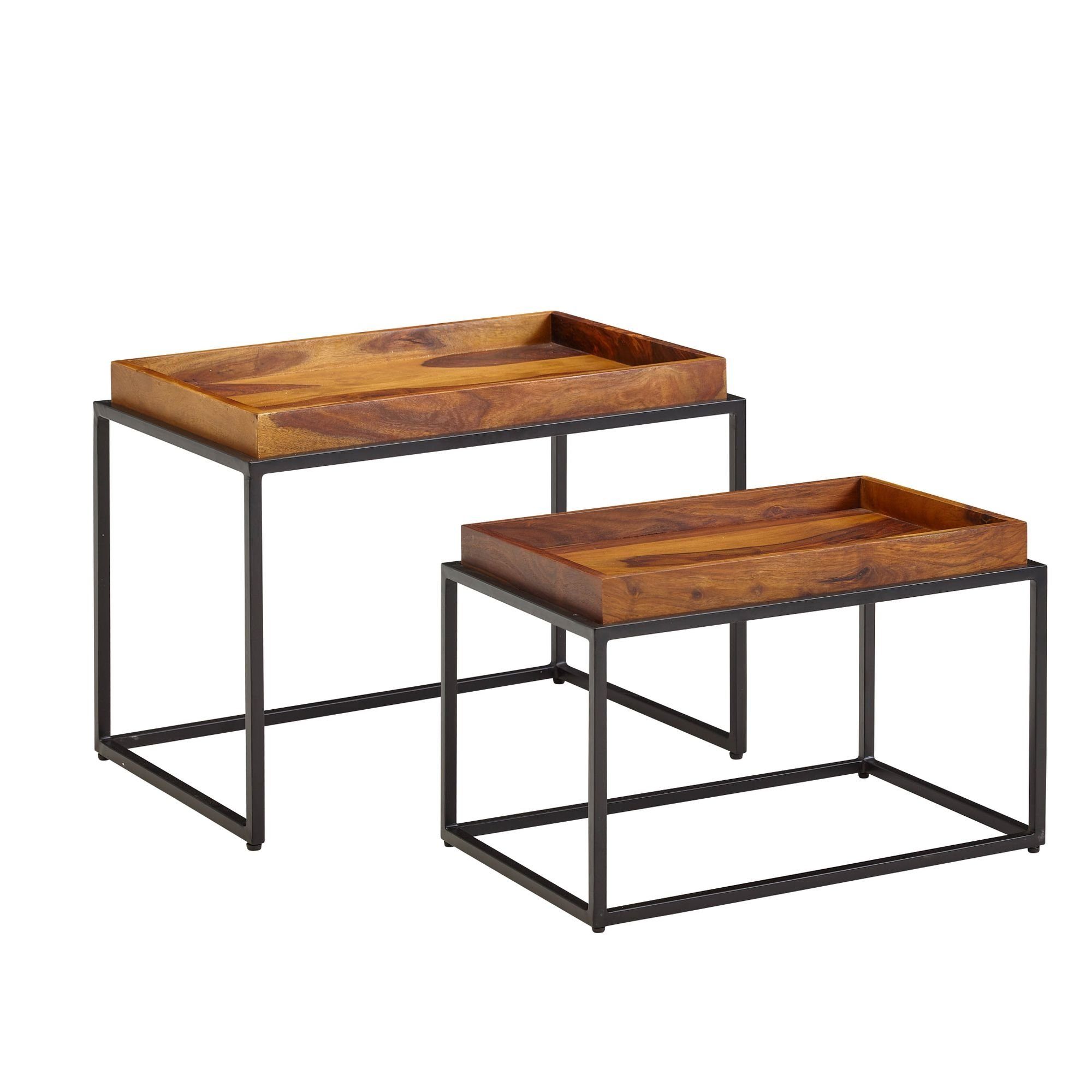 möbelando Satztisch 737 (LxBxH) 60x40x45 cm), aus Sheesham in Braun. € 219,95