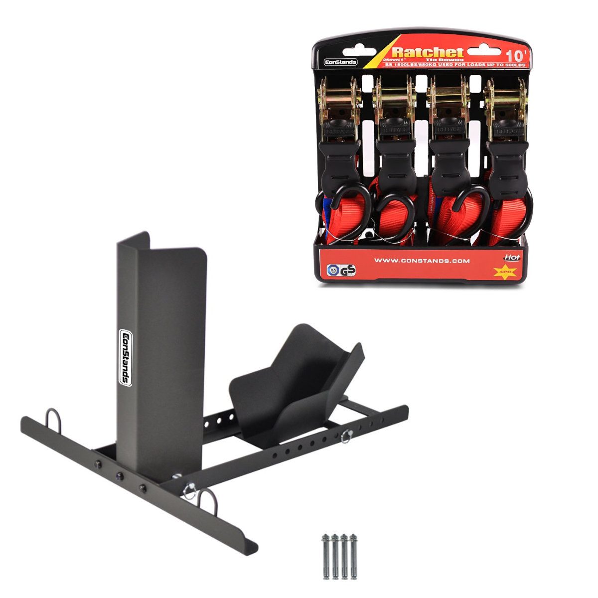 ConStands Motorradheber Motorradwippe # MW1 Transportwippe 12-22" Zoll universal schwarz + Mot