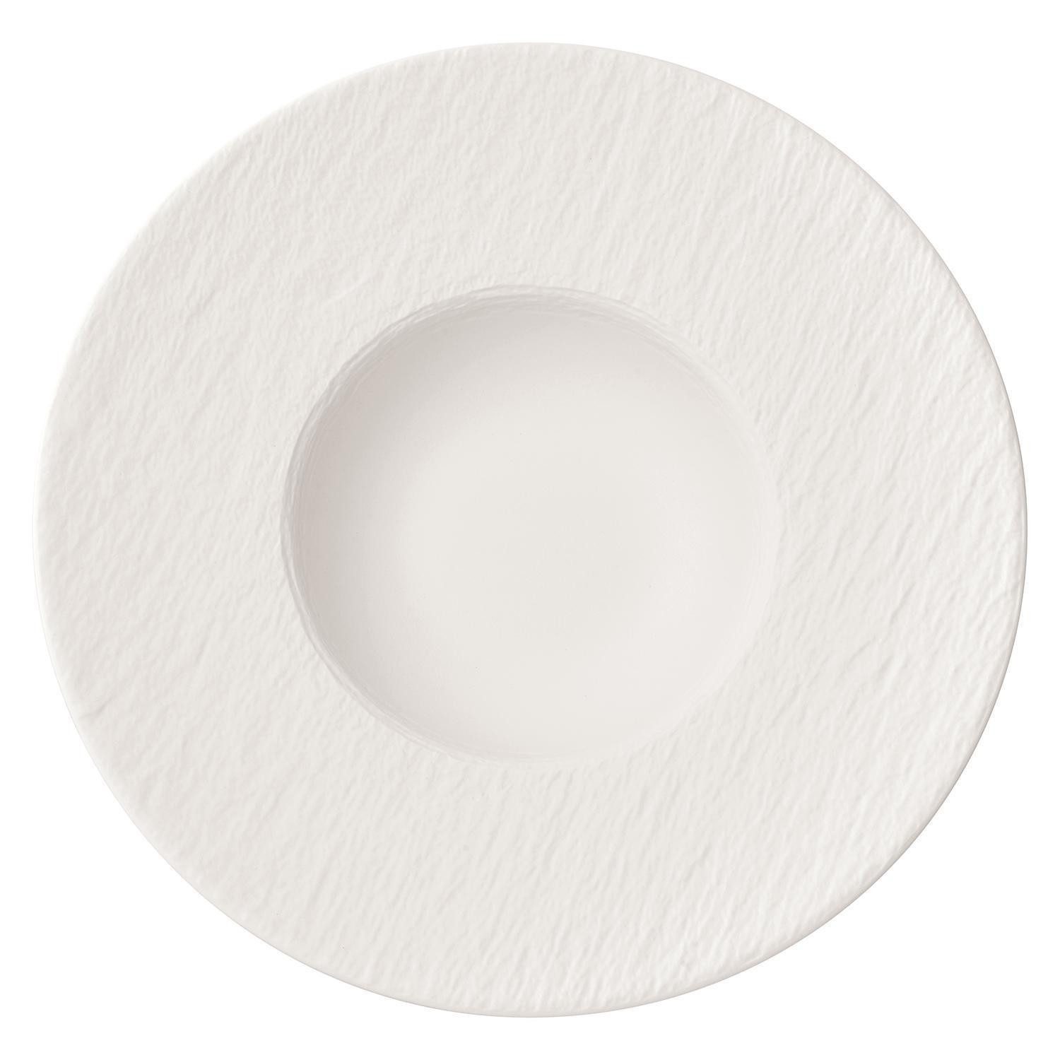 Villeroy & Boch Pastateller MANUFACTURE ROCK BLANC, Ø 28 cm, Weiß, (1 St), Spülmaschinenfest, Mikrowellengeeignet