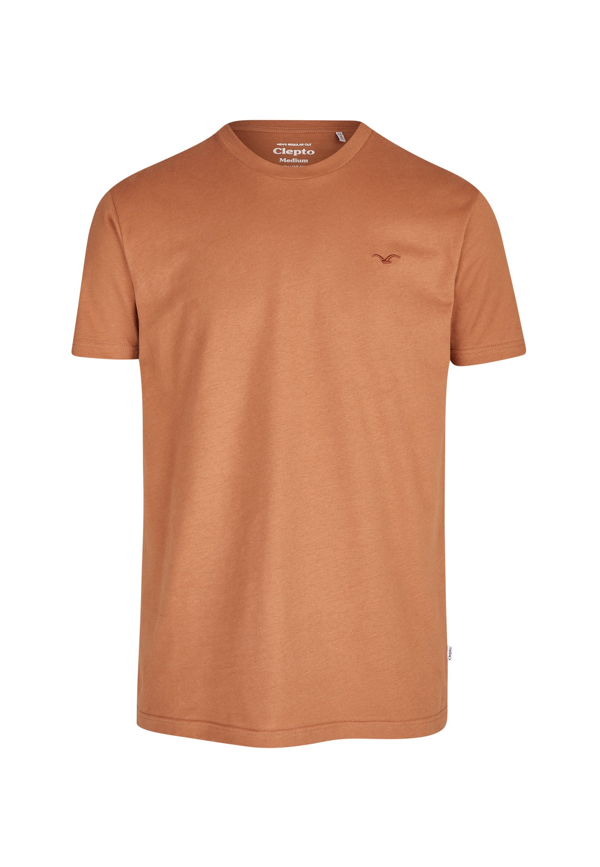 Cleptomanicx T-Shirt Ligull kleiner mit Logo-Stickerei (1-tlg) camelfarben Regular