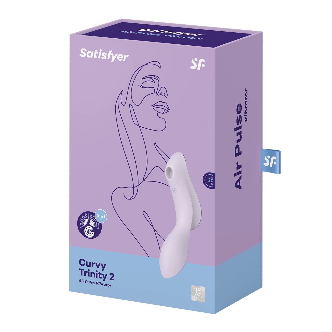 Satisfyer Klitoris-Stimulator 3 "Curvy Trinity Druckwellenvibrator, Motoren, Satisfyer 17cm 2"