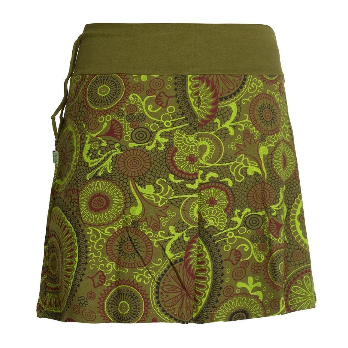 Vishes Minirock Rock bunt mit Mandalas und Blumen bedruckt Cacheur, Ethno, Goa, Hippie Style