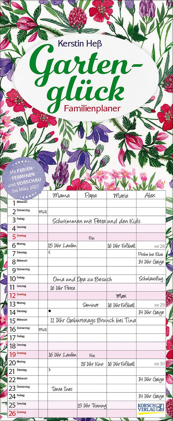 Korsch Verlag Семейный календарь Korsch Календари Gartenglück 2026