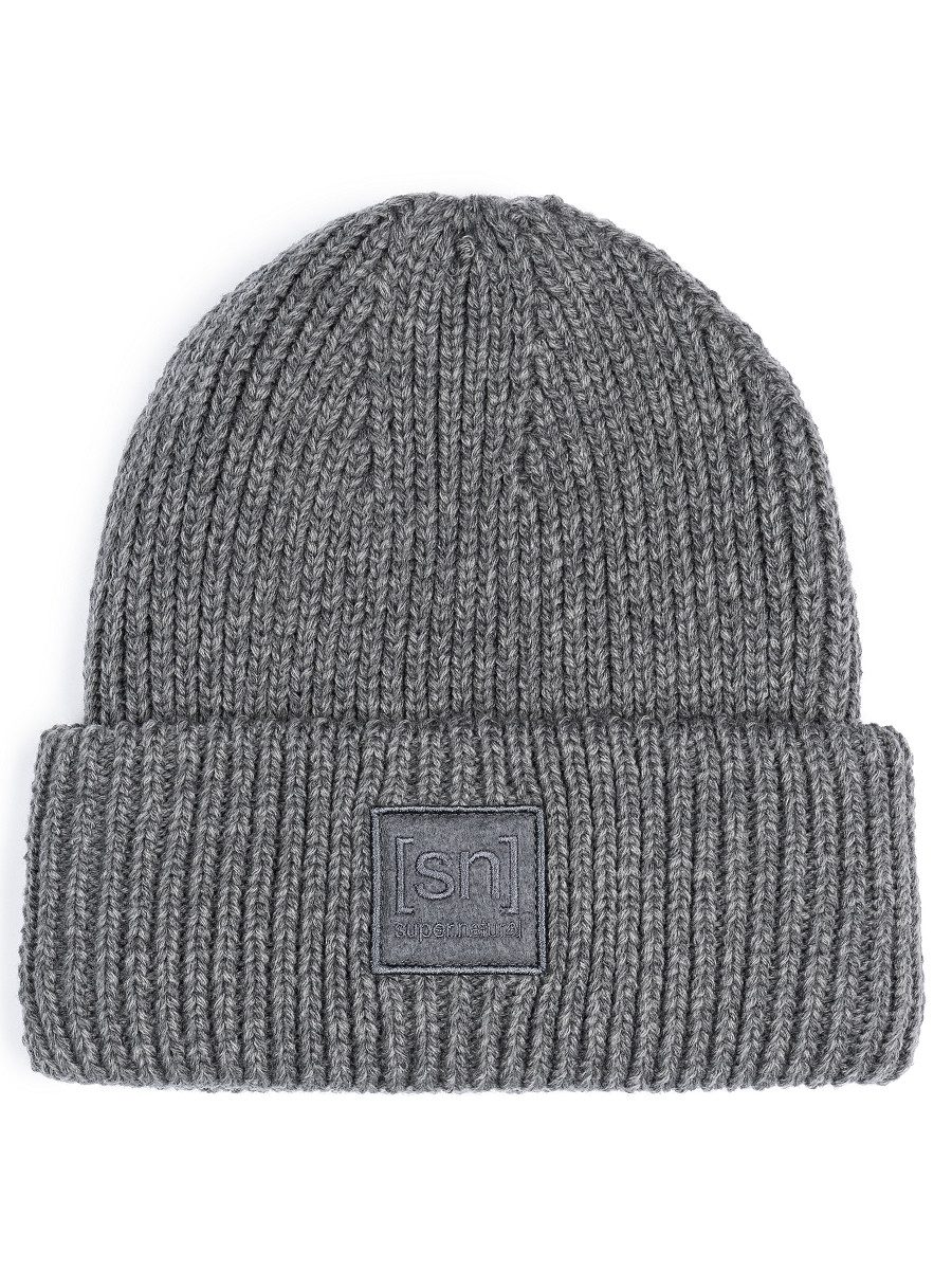 SUPER.NATURAL Beanie für Damen, aus Merino KRISSINI BEANIE wärmender Merino-Materialmix