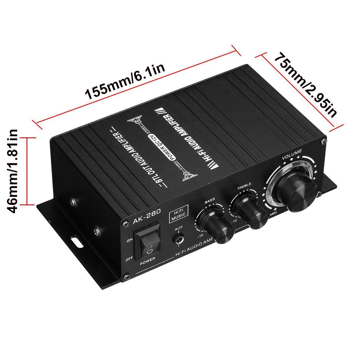Audioverstärker Insma Kanal Verstärker Audio Stereo Auto (2 Lautsprechersystem) Mini