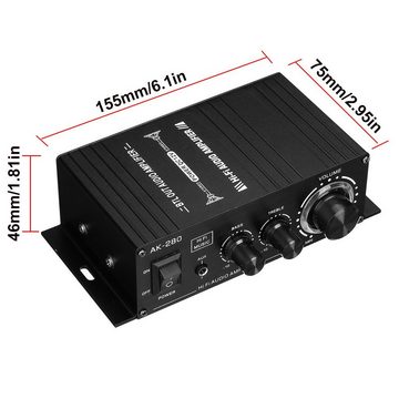 Insma Audioverstärker (2 Kanal Mini Auto Stereo Audio Verstärker Lautsprechersystem)