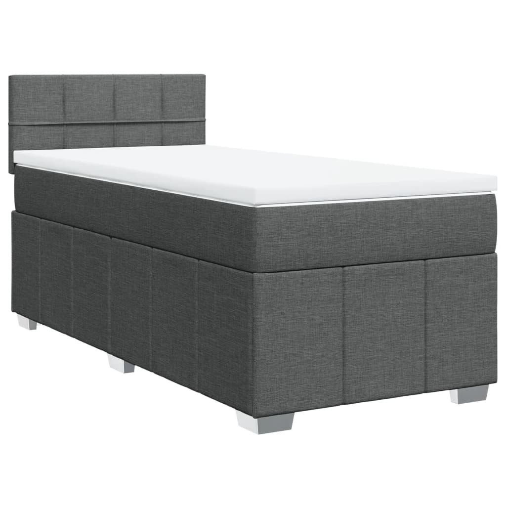 vidaXL Bett Boxspringbett mit Matratze Dunkelgrau günstig online kaufen