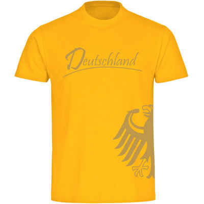 multifanshop T-Shirt Kinder Deutschland - Adler seitlich Gold - Boy Girl