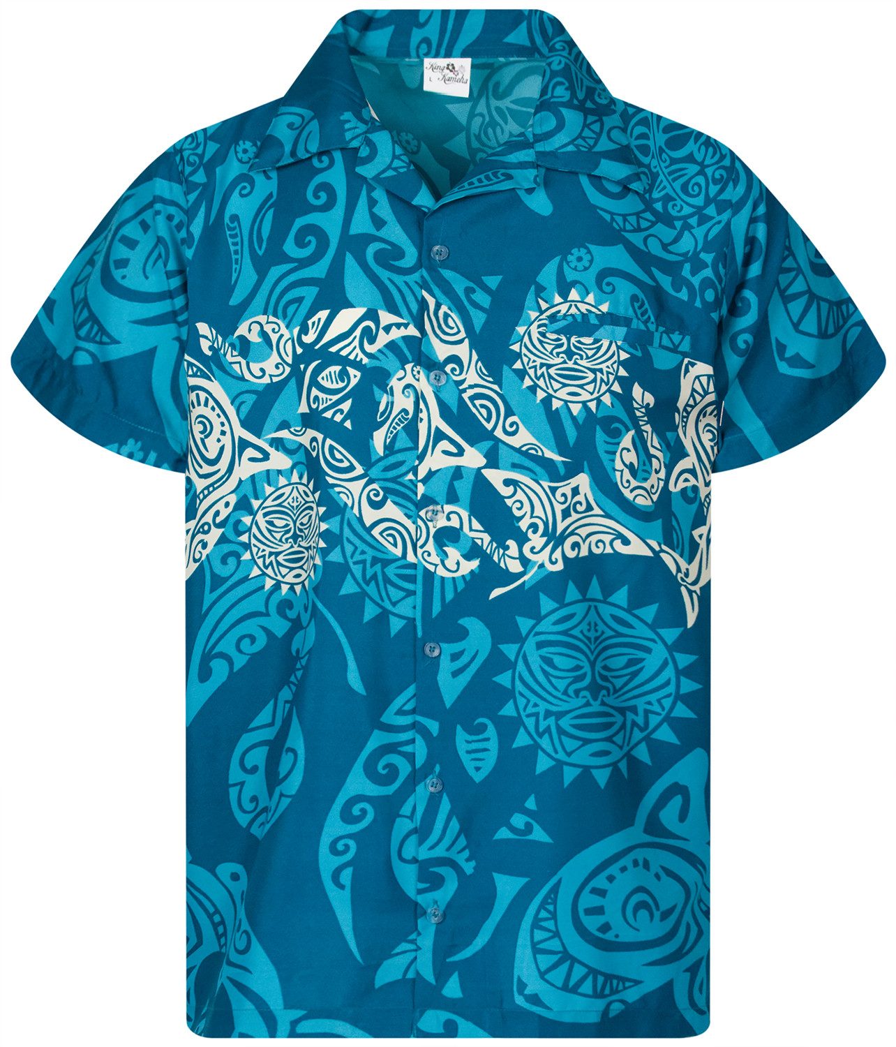 King Kameha Hawaiihemd Maori Chest Funky Hawaii-Hemd Herren Kurzarm Front-T günstig online kaufen