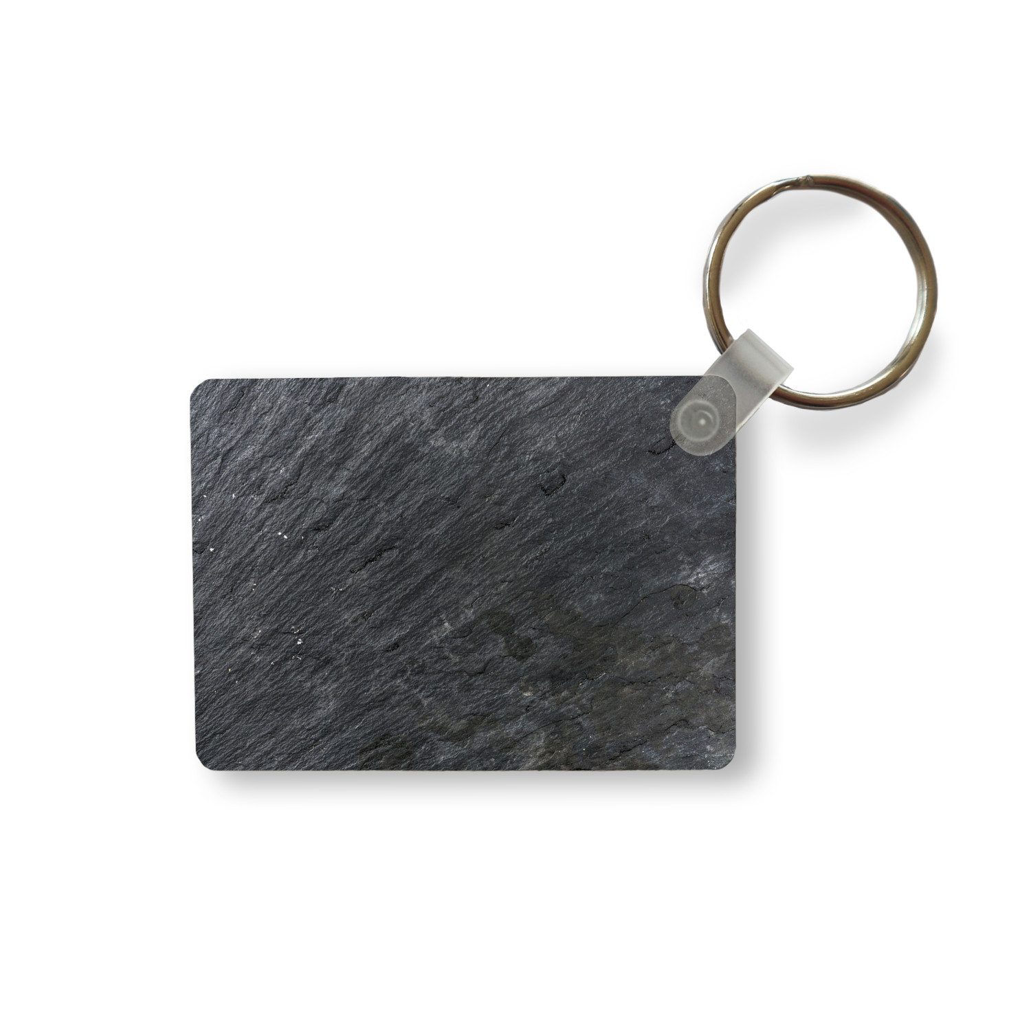 MuchoWow Schlüsselanhänger Naturstein - Industriell - Schiefer - Strukturiert - Grau, Rechteckig mit Schlüsselring, Geschenk, Accessoire, 6x4 cm