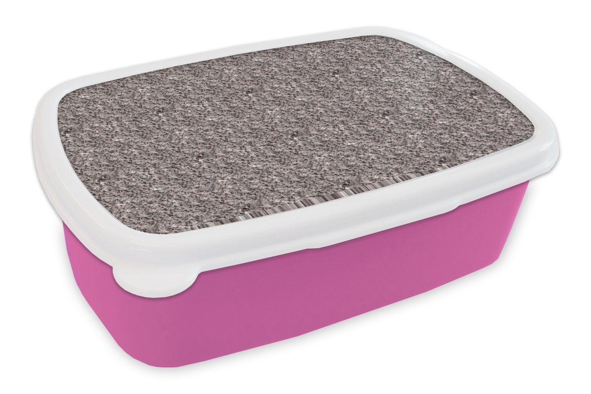 MuchoWow Lunchbox Granit - Muster - Textur, Kunststoff, (2-tlg), Brotbox für Erwachsene, Brotdose Kinder, Snackbox, Mädchen, Kunststoff rosa