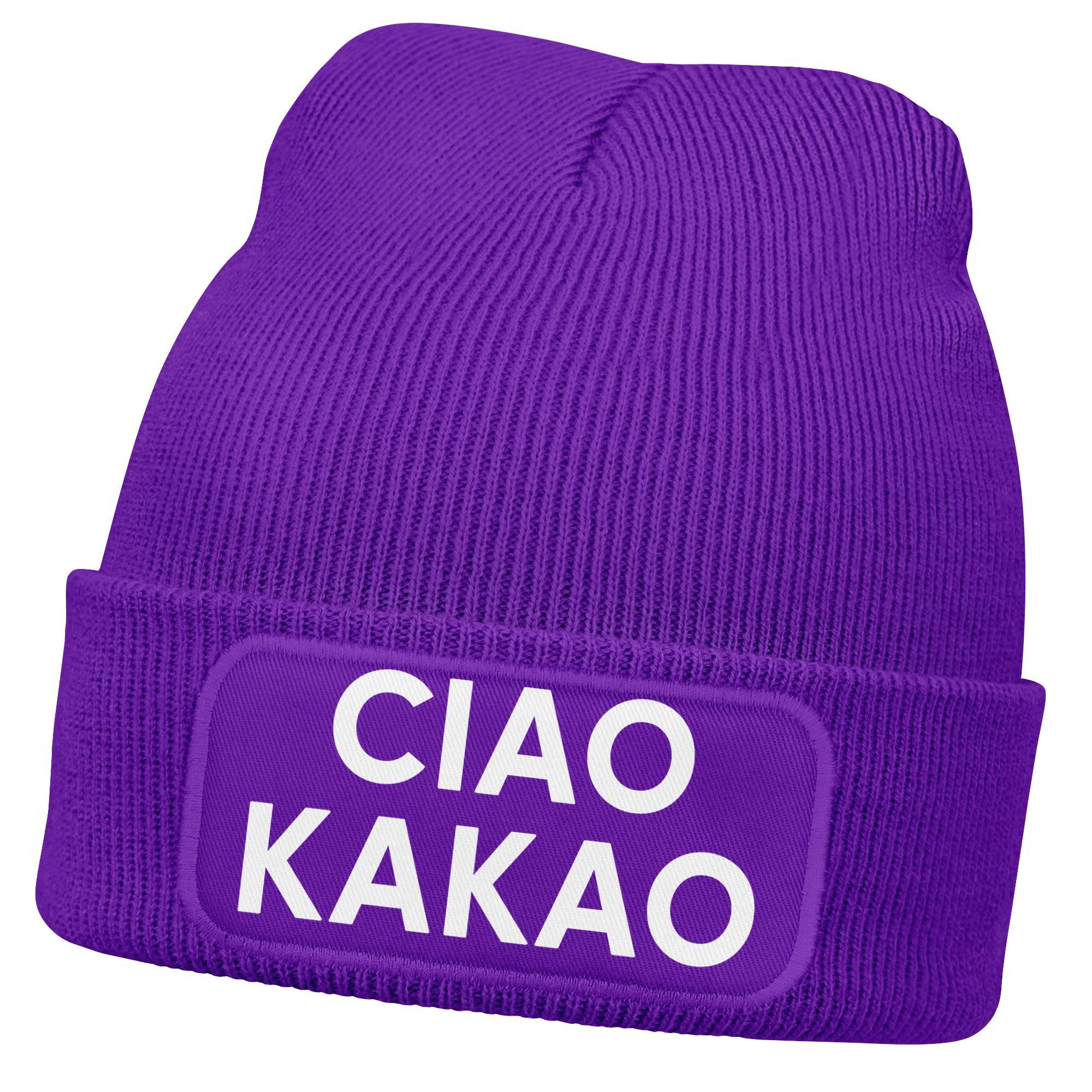 MoonWorks Strickmütze Damen Beanie mit Patch Ciao Kakao Strickmütze mit Spr günstig online kaufen