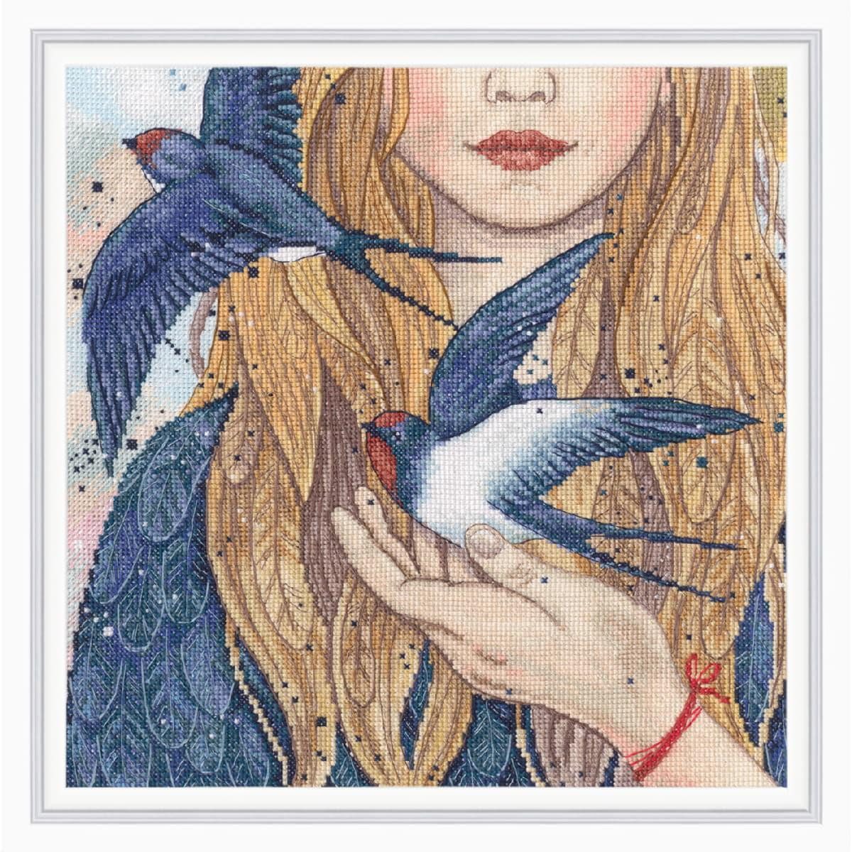 RTO Kreativset RTO Kreuzstich Set "Schwalben", Zählmuster, 27x27cm, (embroidery kit by Marussia)