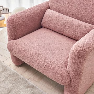 MODFU Sessel Einzelsofa Relaxsessel Polsterstuhl (mit beweglichem Lendenkissen, Lammwolle), Hochelastische Sitze