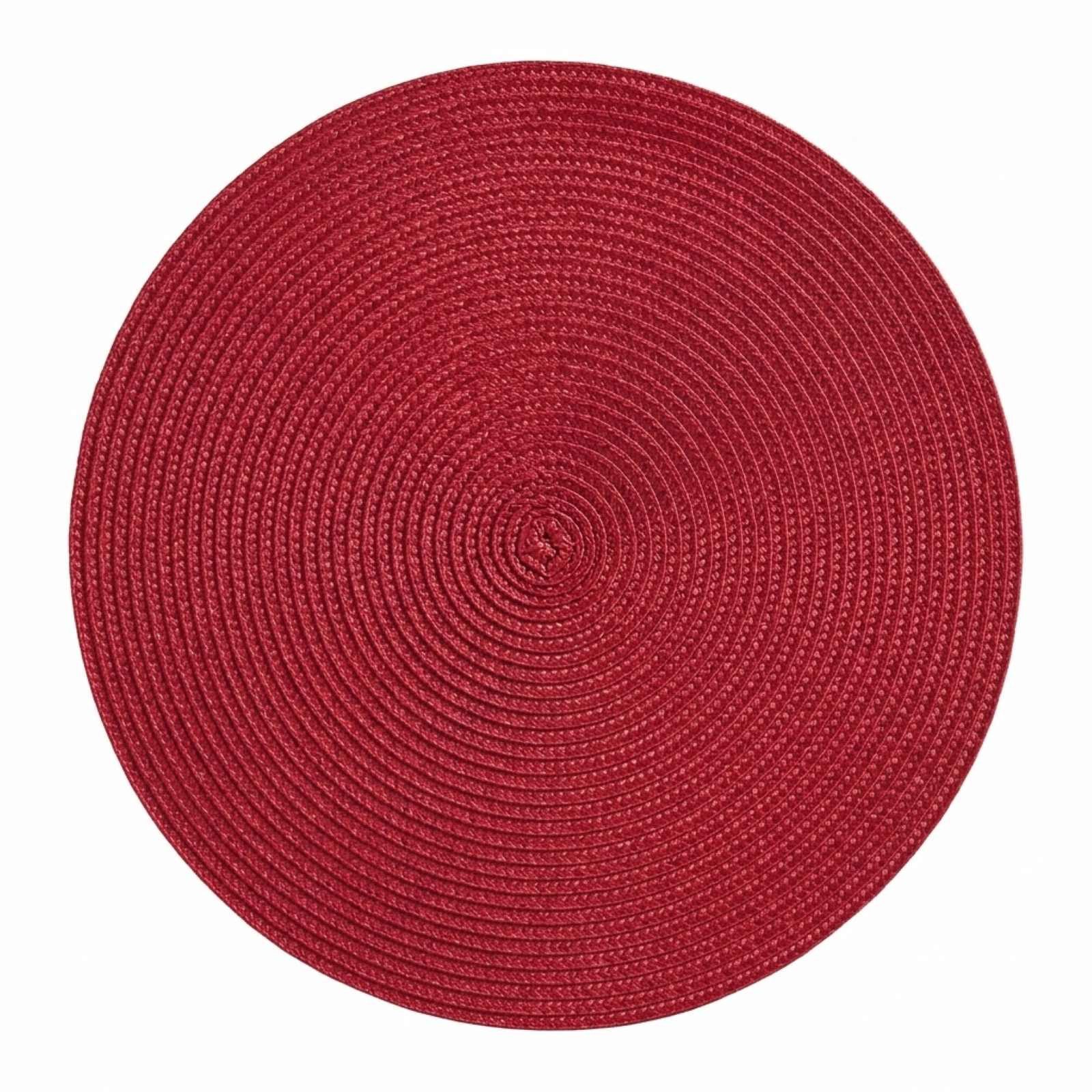 HAC24 Platzset Platzmatte Abwaschbar Tischset Platzdeckchen Tisch Untersetzer, (1-St), Rund, Ø 38 cm, Bast-Optik