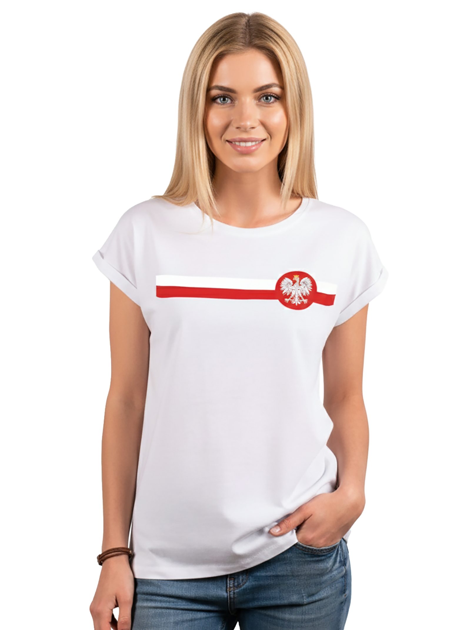 MAKAYA Kapuzenshirt mit Polenflagge Damen Trikot Polnische Fahne Polen Adler Polska (Schwarz, Weiß, Blau, 34, 36, 38, 40, 42, 44, 46, 48, 50) große Größen