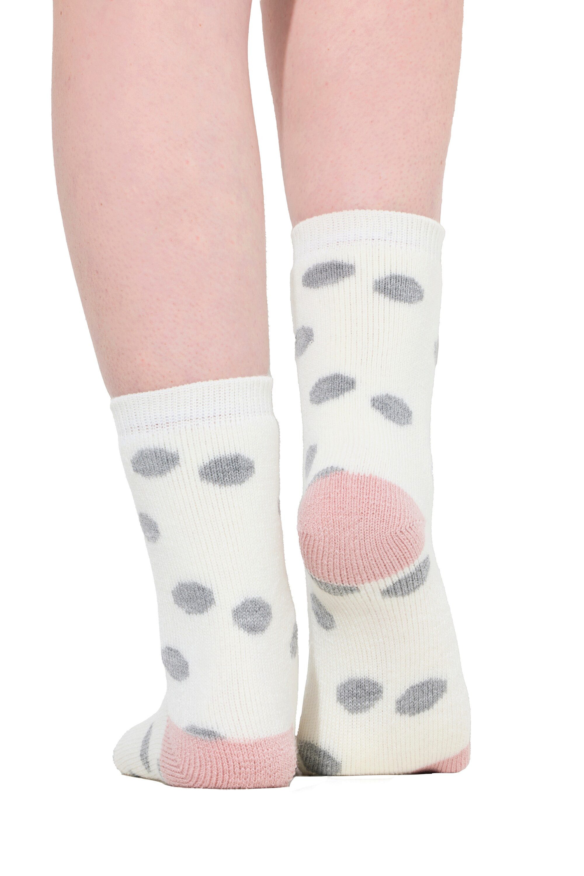 Ulla Popken Kuschelsocken Kuschelsocken 2er-Pack Punkte/Streifen flauschig